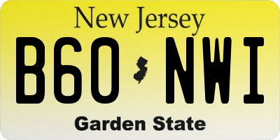 NJ license plate B60NWI