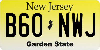 NJ license plate B60NWJ