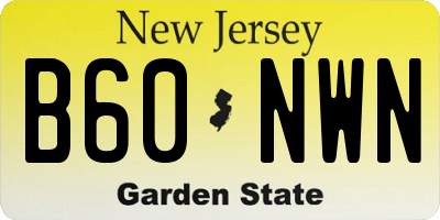 NJ license plate B60NWN