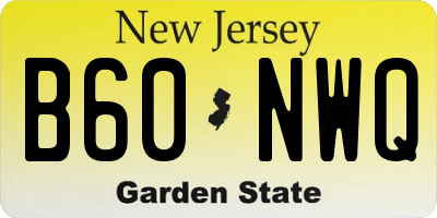 NJ license plate B60NWQ