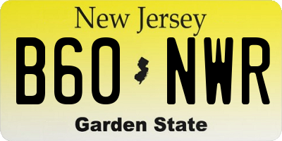NJ license plate B60NWR
