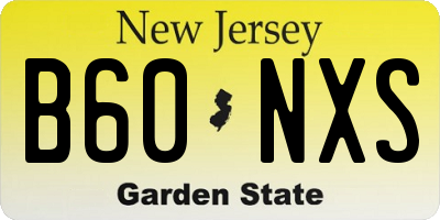 NJ license plate B60NXS