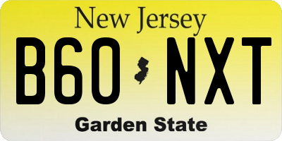 NJ license plate B60NXT