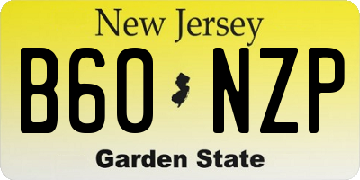 NJ license plate B60NZP