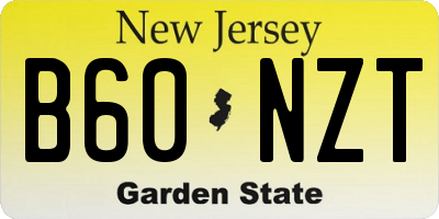 NJ license plate B60NZT