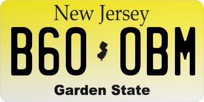 NJ license plate B60OBM