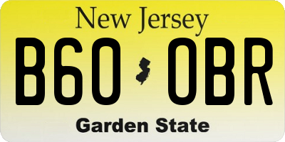 NJ license plate B60OBR