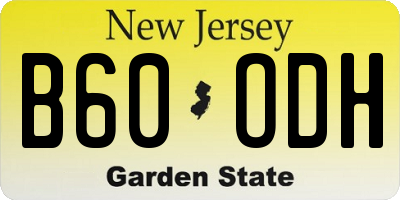 NJ license plate B60ODH