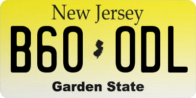 NJ license plate B60ODL