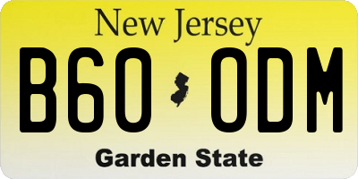 NJ license plate B60ODM