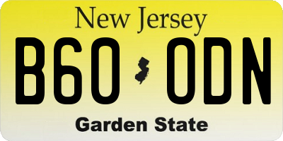 NJ license plate B60ODN