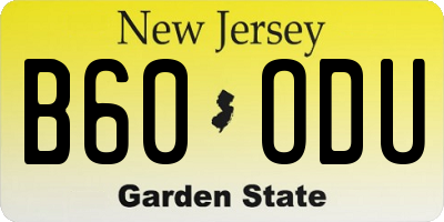 NJ license plate B60ODU