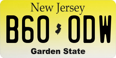 NJ license plate B60ODW