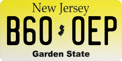 NJ license plate B60OEP