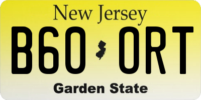 NJ license plate B60ORT