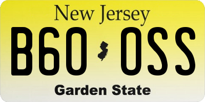 NJ license plate B60OSS