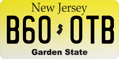 NJ license plate B60OTB