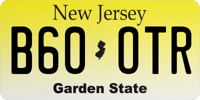 NJ license plate B60OTR