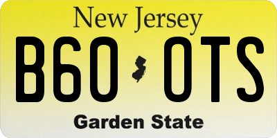 NJ license plate B60OTS