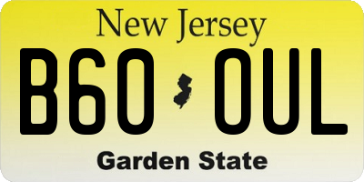 NJ license plate B60OUL