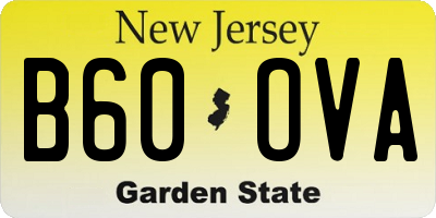 NJ license plate B60OVA