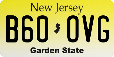 NJ license plate B60OVG