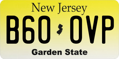 NJ license plate B60OVP