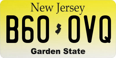 NJ license plate B60OVQ