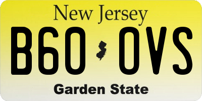 NJ license plate B60OVS