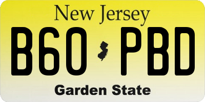NJ license plate B60PBD