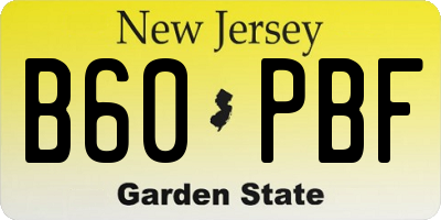 NJ license plate B60PBF
