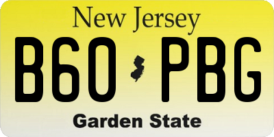 NJ license plate B60PBG