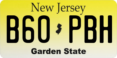 NJ license plate B60PBH