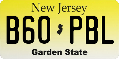NJ license plate B60PBL