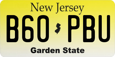 NJ license plate B60PBU