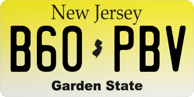 NJ license plate B60PBV
