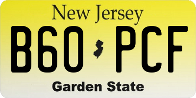 NJ license plate B60PCF