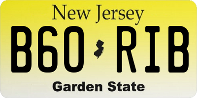 NJ license plate B60RIB