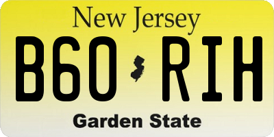 NJ license plate B60RIH