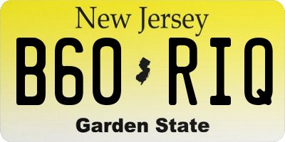 NJ license plate B60RIQ
