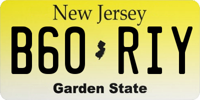 NJ license plate B60RIY