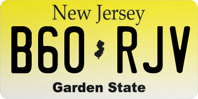 NJ license plate B60RJV