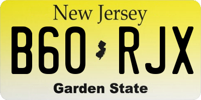 NJ license plate B60RJX