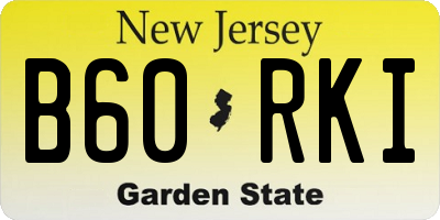 NJ license plate B60RKI