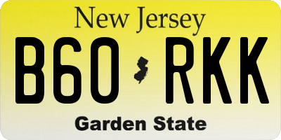 NJ license plate B60RKK