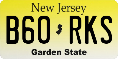 NJ license plate B60RKS