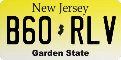 NJ license plate B60RLV