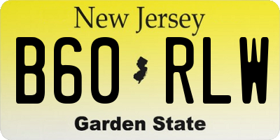 NJ license plate B60RLW