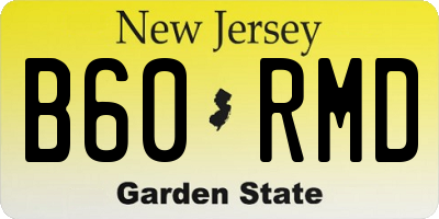 NJ license plate B60RMD