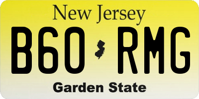NJ license plate B60RMG